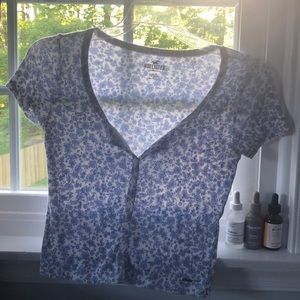 Blue hollister button up